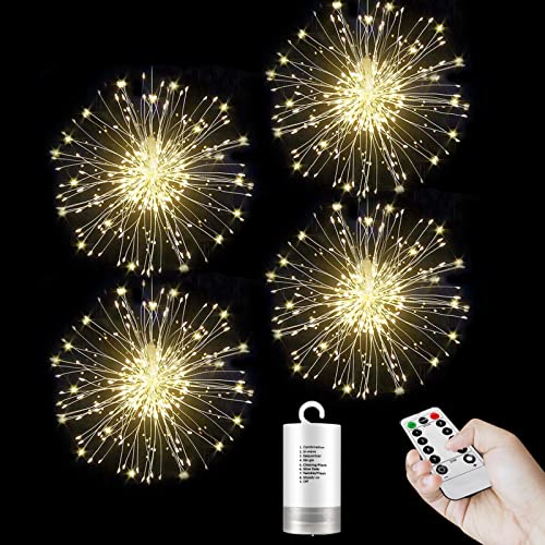 Feuerwerk Lichter Weihnachten Halloween Deko mit 8 Modi Fernbedienung IP67 Wasserdicht Batteriebetrieben Feuerwerk Lichterkette Feuerwerk Led Licht für Garten Hochzeit Indoor Outdoor Dekoration von FBSPORT