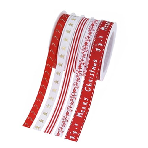 FCNBTTW Saisonales Weihnachtsband-Set, Geschenkbox, Geschenkband, Festival, Heimdekoration, Weihnachtskranz, Bastelband, Partyzubehör von FCNBTTW