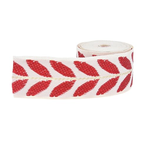 FCNBTTW Stoffband mit Blättern, 25 mm breit, Polyester-Gurtband für Haarschleifen, Verpackungen, Hochzeiten, Partys von FCNBTTW