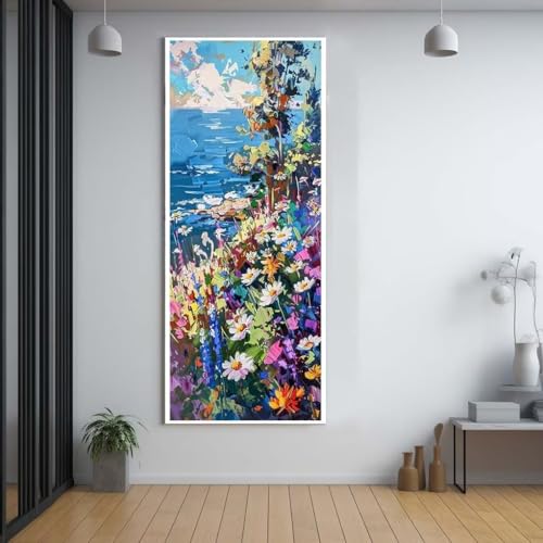 Diamond Painting Abstrakt Blume diamond painting erwachsene groß xxl 90x180cm，5D diamond painting set mit Zubehör Full Square Set，DIY Cross Stickerei Deko Wohnzimmer Schlafzimmer Büro Eingang Wand F50 von FCNUEBVGL