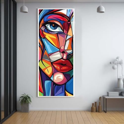 Diamond Painting Abstrakte schöne Frau 100x300cm，5D Daiments Painting Erwachsene mit Diamond Painting Zubehör，Groß Diamont Painting bilder Set Full Square Drill Geschenk für mädchen Home Décor E97 von FCNUEBVGL