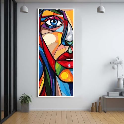 Diamond Painting Abstrakte schöne Frau 30x80cm，5D Daiments Painting Erwachsene mit Diamond Painting Zubehör，Groß Diamont Painting bilder Set Full Square Drill Geschenk für mädchen Home Wall Décor E98 von FCNUEBVGL