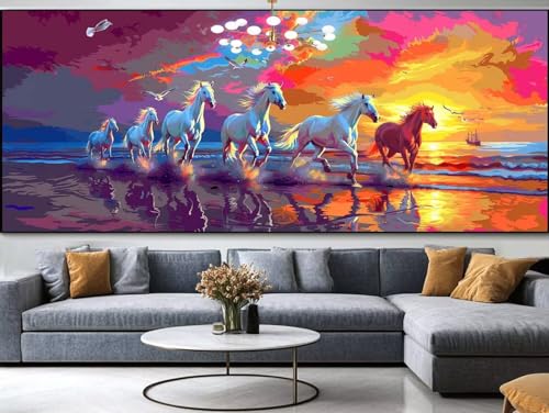 Diamond Painting Aurora Diamond Painting Erwachsene Groß xxl 150x60cm，Wolf Diamond Painting Kinder Mit Full Square Zubehör Set，DIY Cross Stickerei Deko Wohnzimmer Schlafzimmer BüRo Eingang Wand C96 von FCNUEBVGL