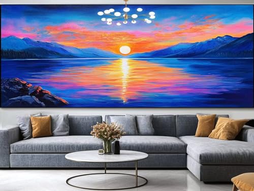 Diamond Painting Aurora Diamond Painting Erwachsene Groß xxl 300x100cm，im Winter Diamond Painting Kinder Mit Full Square Zubehör Set，DIY Cross Stickerei Deko Wohnzimmer Schlafzimmer Eingang Wand C93 von FCNUEBVGL