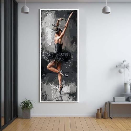 Diamond Painting Ballett schöne Frau 100x200cm，5D Daiments Painting Erwachsene mit Diamond Painting Zubehör，Groß Diamont Painting bilder Set Full Square Drill Geschenk für mädchen Home Wall Décor G94 von FCNUEBVGL