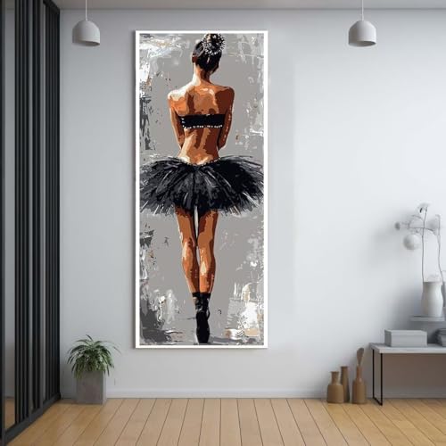 Diamond Painting Ballett schöne Frau 80x160cm，5D Daiments Painting Erwachsene mit Diamond Painting Zubehör，Groß Diamont Painting bilder Set Full Square Drill Geschenk für mädchen Home Wall Décor G86 von FCNUEBVGL