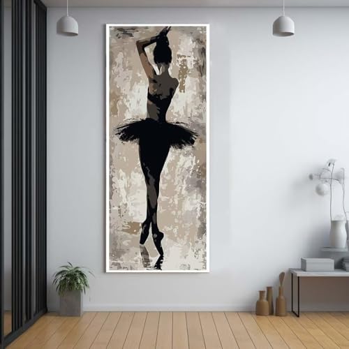 Diamond Painting Ballett schöne Frau 80x220cm，5D Daiments Painting Erwachsene mit Diamond Painting Zubehör，Groß Diamont Painting bilder Set Full Round Drill Geschenk für mädchen Home Wall Décor D80 von FCNUEBVGL