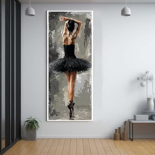 Diamond Painting Ballett schöne Frau diamond painting erwachsene groß xxl 70x140cm，5D diamond painting set mit Zubehör Full Round Set，DIY Cross Stickerei Deko Wohnzimmer Schlafzimmer Eingang Wand C35 von FCNUEBVGL