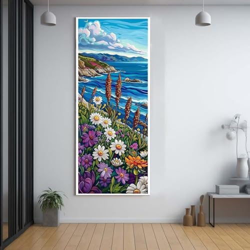 Diamond Painting Blumen Landschaft 80x160cm，5D Daiments Painting Erwachsene mit Diamond Painting Zubehör，Groß Diamont Painting bilder Set Full Square Drill Geschenk für mädchen Home Wall Décor F39 von FCNUEBVGL