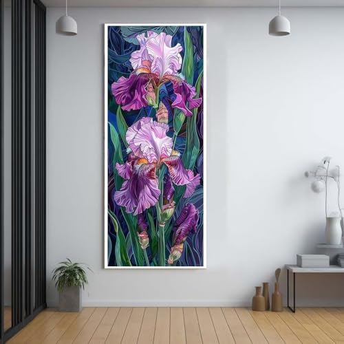 Diamond Painting Blumen Pflanzen 40x100cm，5D Daiments Painting Erwachsene mit Diamond Painting Zubehör，Groß Diamont Painting bilder Set Full Square Drill Geschenk für mädchen Home Wall Décor F52 von FCNUEBVGL