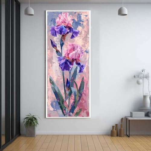 Diamond Painting Blumen Pflanzen 60x150cm，5D Daiments Painting Erwachsene mit Diamond Painting Zubehör，Groß Diamont Painting bilder Set Full Square Drill Geschenk für mädchen Home Wall Décor F54 von FCNUEBVGL