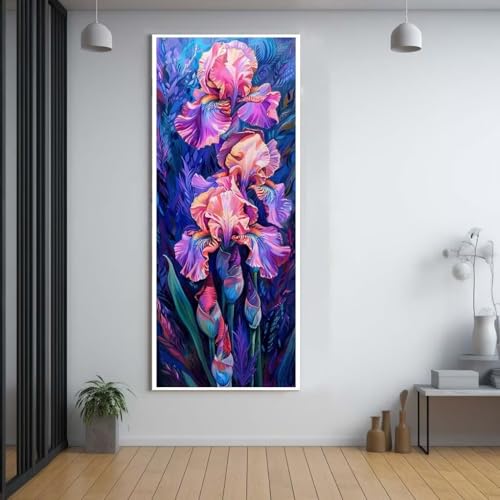 Diamond Painting Blumen Pflanzen diamond painting erwachsene groß xxl 100x300cm，5D diamond painting set mit Zubehör Full Square Set，DIY Cross Stickerei Deko Wohnzimmer Schlafzimmer Eingang Wand F53 von FCNUEBVGL