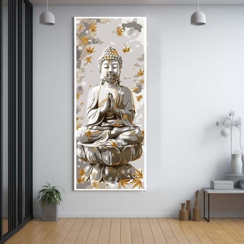 Diamond Painting Buddha gefallene Blätter 100x200cm，5D Daiments Painting Erwachsene mit Diamond Painting Zubehör，Groß Diamont Painting bilder Set Full Square Drill Geschenk für mädchen Home Décor F19 von FCNUEBVGL