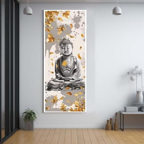 Diamond Painting Buddha gefallene Blätter 100x300cm，5D Daiments Painting Erwachsene mit Diamond Painting Zubehör，Groß Diamont Painting bilder Set Full Square Drill Geschenk für mädchen Home Décor F20 von FCNUEBVGL