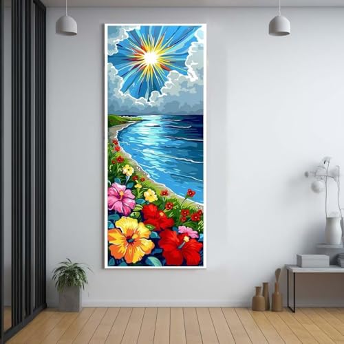 Diamond Painting Delfine Landschaft diamond painting erwachsene groß xxl 60x150cm，5D diamond painting set mit Zubehör Full Round Set，DIY Cross Stickerei Deko Wohnzimmer Schlafzimmer Eingang Wand D67 von FCNUEBVGL