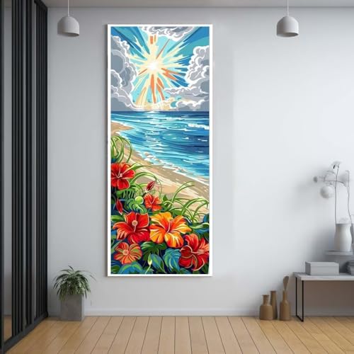 Diamond Painting Delfine Landschaft diamond painting erwachsene groß xxl 90x180cm，5D diamond painting set mit Zubehör Full Round Set，DIY Cross Stickerei Deko Wohnzimmer Schlafzimmer Eingang Wand D66 von FCNUEBVGL