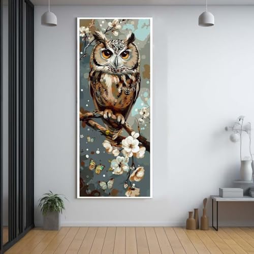 Diamond Painting Eule Tier diamond painting erwachsene groß xxl 90x180cm，5D diamond painting set mit Zubehör Full Round Set，DIY Cross Stickerei Deko Wohnzimmer Schlafzimmer Büro Eingang Wand C97 von FCNUEBVGL