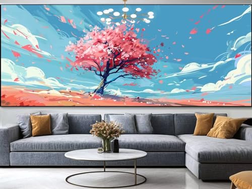 Diamond Painting Farbe Diamond Painting Erwachsene Groß xxl 120x50cm，Wolken Diamond Painting Kinder Mit Full Square Zubehör Set，DIY Cross Stickerei Deko Wohnzimmer Schlafzimmer BüRo Eingang Wand B23 von FCNUEBVGL