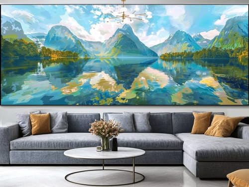 Diamond Painting Flügel Diamond Painting Erwachsene Groß xxl 250x90cm，Feder Diamond Painting Kinder Mit Full Square Zubehör Set，DIY Cross Stickerei Deko Wohnzimmer Schlafzimmer BüRo Eingang Wand B40 von FCNUEBVGL