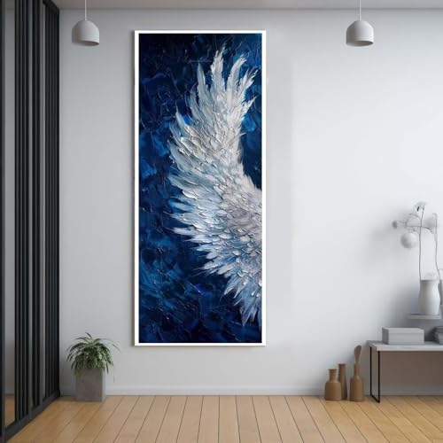 Diamond Painting Flügel Federn 100x200cm，5D Daiments Painting Erwachsene mit Diamond Painting Zubehör，Groß Diamont Painting bilder Set Full Square Drill Geschenk für mädchen Home Wall Décor F25 von FCNUEBVGL