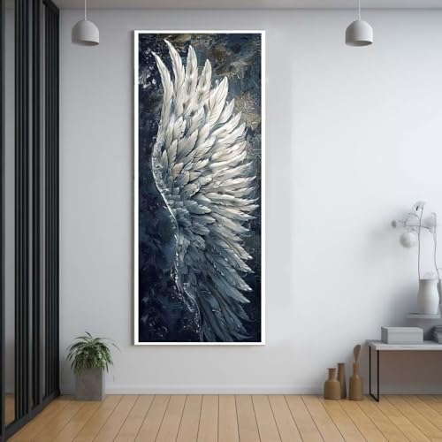 Diamond Painting Flügel Federn 100x200cm，5D Daiments Painting Erwachsene mit Diamond Painting Zubehör，Groß Diamont Painting bilder Set Full Square Drill Geschenk für mädchen Home Wall Décor G8 von FCNUEBVGL