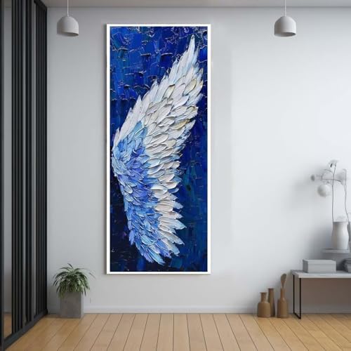 Diamond Painting Flügel Federn 90x180cm，5D Daiments Painting Erwachsene mit Diamond Painting Zubehör，Groß Diamont Painting bilder Set Full Square Drill Geschenk für mädchen Home Wall Décor F27 von FCNUEBVGL