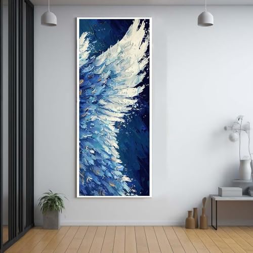 Diamond Painting Flügel Federn diamond painting erwachsene groß xxl 50x120cm，5D diamond painting set mit Zubehör Full Square Set，DIY Cross Stickerei Deko Wohnzimmer Schlafzimmer Büro Eingang Wand F26 von FCNUEBVGL