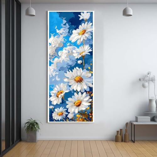 Diamond Painting Gänseblümchen Blume 100x200cm，5D Daiments Painting Erwachsene mit Diamond Painting Zubehör，Groß Diamont Painting bilder Set Full Square Drill Geschenk für mädchen Home Wall Décor F1 von FCNUEBVGL