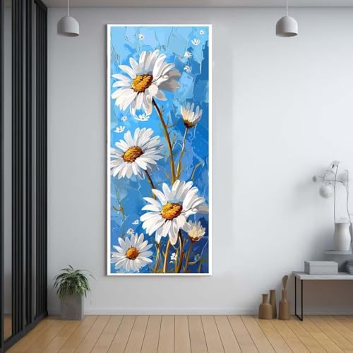 Diamond Painting Gänseblümchen Blume 100x200cm，5D Daiments Painting Erwachsene mit Diamond Painting Zubehör，Groß Diamont Painting bilder Set Full Square Drill Geschenk für mädchen Home Wall Décor G60 von FCNUEBVGL