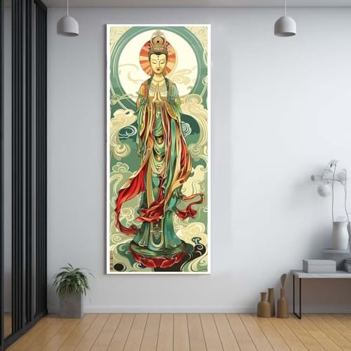 Diamond Painting Göttin chinesischer Stil 50x120cm，5D Daiments Painting Erwachsene mit Diamond Painting Zubehör，Groß Diamont Painting bilder Set Full Round Drill Geschenk für mädchen Home Décor D17 von FCNUEBVGL