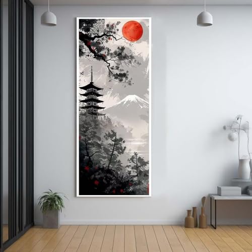 Diamond Painting Japanischer Stil Architektur 100x200cm，5D Daiments Painting Erwachsene mit Diamond Painting Zubehör，Groß Diamont Painting bilder Set Full Square Drill Geschenk für mädchen Décor G16 von FCNUEBVGL