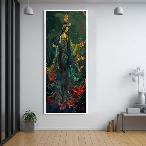 Diamond Painting Japanischer Stil Göttin 40x100cm，5D Daiments Painting Erwachsene mit Diamond Painting Zubehör，Groß Diamont Painting bilder Set Full Round Drill Geschenk für mädchen Home Décor B4 von FCNUEBVGL