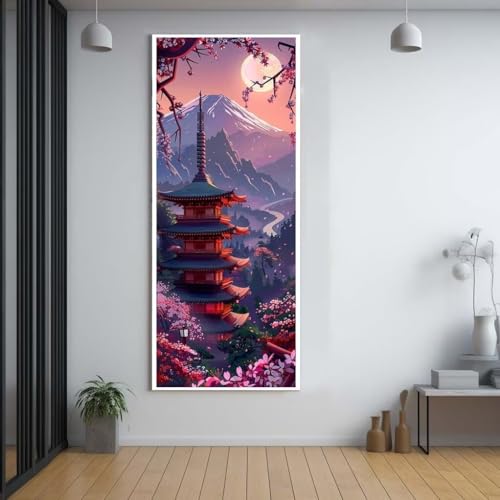 Diamond Painting Japanischer Stil Hof diamond painting erwachsene groß xxl 40x100cm，5D diamond painting set mit Zubehör Full Round Set，DIY Cross Stickerei Deko Wohnzimmer Schlafzimmer Eingang B17 von FCNUEBVGL