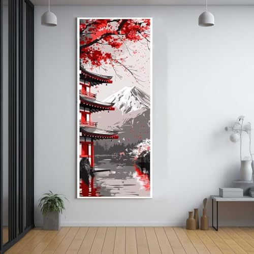 Diamond Painting Japanischer Stil Landschaft 100x200cm，5D Daiments Painting Erwachsene mit Diamond Painting Zubehör，Groß Diamont Painting bilder Set Full Square Drill Geschenk für mädchen Décor F35 von FCNUEBVGL