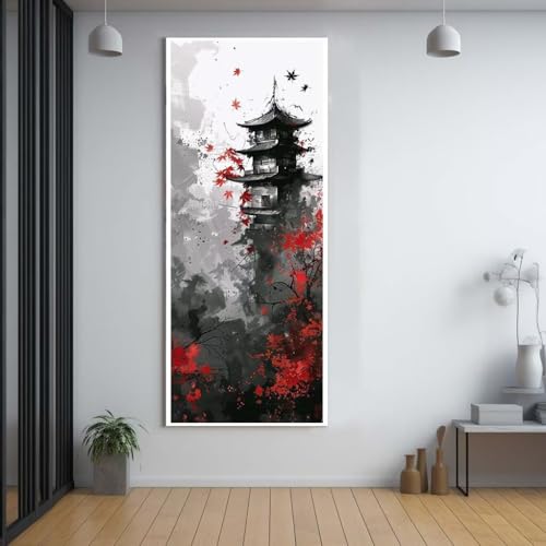 Diamond Painting Japanischer Stil Landschaft 100x200cm，5D Daiments Painting Erwachsene mit Diamond Painting Zubehör，Groß Diamont Painting bilder Set Full Square Drill Geschenk für mädchen Décor G34 von FCNUEBVGL