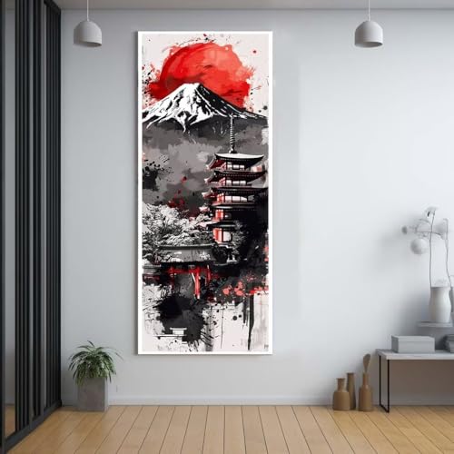 Diamond Painting Japanischer Stil Sonnenuntergang 80x220cm，5D Daiments Painting Erwachsene mit Diamond Painting Zubehör，Groß Diamont Painting bilder Set Full Round Drill Geschenk für mädchen C39 von FCNUEBVGL