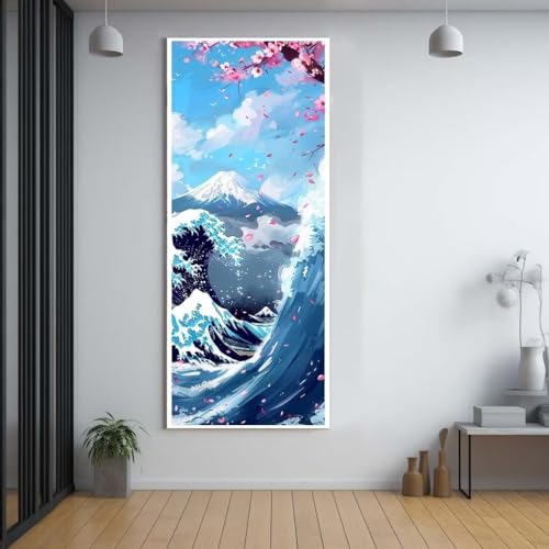 Diamond Painting Japanischer Stil Winter 100x300cm，5D Daiments Painting Erwachsene mit Diamond Painting Zubehör，Groß Diamont Painting bilder Set Full Square Drill Geschenk für mädchen Home Décor G19 von FCNUEBVGL