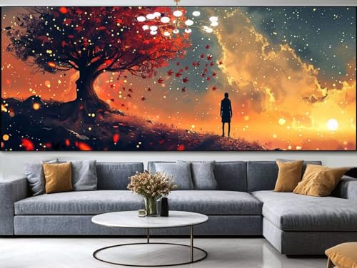 Diamond Painting Koi Fisch Diamond Painting Erwachsene Groß xxl 120x50cm，Japanisch Diamond Painting Kinder Mit Full Square Zubehör Set，DIY Cross Stickerei Deko Wohnzimmer Schlafzimmer Eingang Wand D4 von FCNUEBVGL