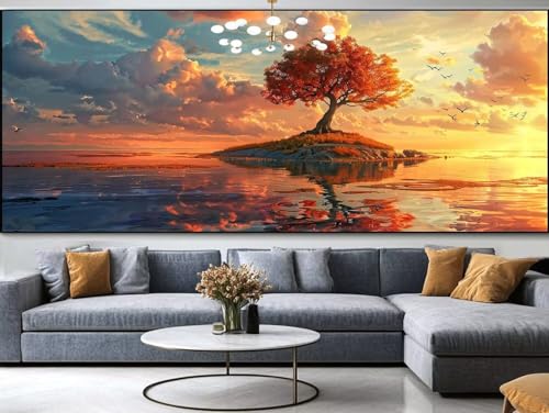 Diamond Painting Koi Fisch Diamond Painting Erwachsene Groß xxl 80x30cm，Blumen Diamond Painting Kinder Mit Full Square Zubehör Set，DIY Cross Stickerei Deko Wohnzimmer Schlafzimmer BüRo Eingang Wand D3 von FCNUEBVGL