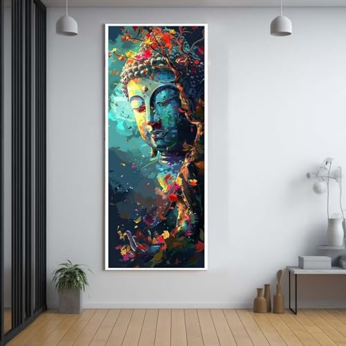 Diamond Painting Landschaft Buddha diamond painting erwachsene groß xxl 70x140cm，5D diamond painting set mit Zubehör Full Round Set，DIY Cross Stickerei Deko Wohnzimmer Schlafzimmer Eingang Wand B96 von FCNUEBVGL