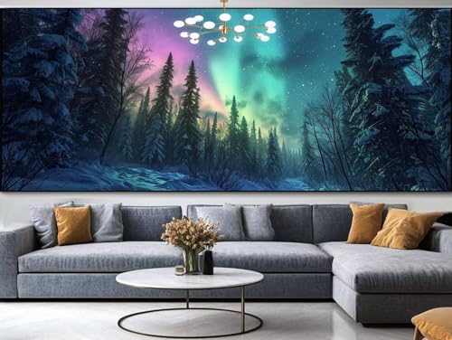 Diamond Painting Landschaft Diamond Painting Erwachsene Groß xxl 250x90cm，See Diamond Painting Kinder Mit Full Square Zubehör Set，DIY Cross Stickerei Deko Wohnzimmer Schlafzimmer BüRo Eingang Wand C17 von FCNUEBVGL