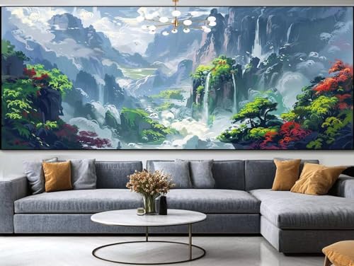 Diamond Painting Lotusblume Diamond Painting Erwachsene Groß xxl 120x50cm，Vogel Diamond Painting Kinder Mit Full Square Zubehör Set，DIY Cross Stickerei Deko Wohnzimmer Schlafzimmer Eingang Wand D33 von FCNUEBVGL