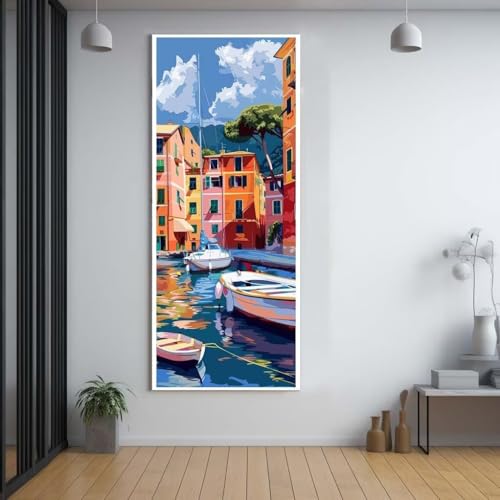 Diamond Painting Meerblick Boot diamond painting erwachsene groß xxl 100x200cm，5D diamond painting set mit Zubehör Full Square Set，DIY Cross Stickerei Deko Wohnzimmer Schlafzimmer Büro Eingang Wand G1 von FCNUEBVGL