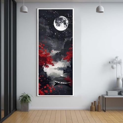 Diamond Painting Mond landschaft 100x200cm，5D Daiments Painting Erwachsene mit Diamond Painting Zubehör，Groß Diamont Painting bilder Set Full Square Drill Geschenk für mädchen Home Wall Décor G6 von FCNUEBVGL