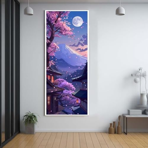 Diamond Painting Mond landschaft 80x160cm，5D Daiments Painting Erwachsene mit Diamond Painting Zubehör，Groß Diamont Painting bilder Set Full Round Drill Geschenk für mädchen Home Wall Décor D61 von FCNUEBVGL