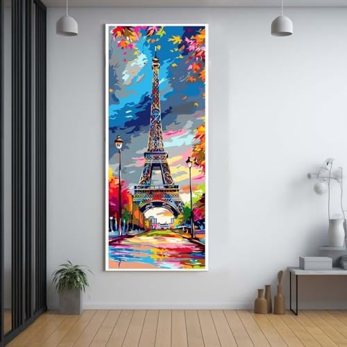 Diamond Painting Paris Landschaft 100x300cm，5D Daiments Painting Erwachsene mit Diamond Painting Zubehör，Groß Diamont Painting bilder Set Full Square Drill Geschenk für mädchen Home Wall Décor G85 von FCNUEBVGL