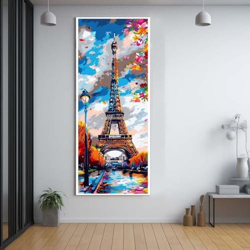 Diamond Painting Paris Landschaft diamond painting erwachsene groß xxl 100x300cm，5D diamond painting set mit Zubehör Full Square Set，DIY Cross Stickerei Deko Wohnzimmer Schlafzimmer Eingang Wand G74 von FCNUEBVGL