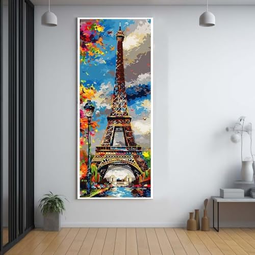 Diamond Painting Paris Landschaft diamond painting erwachsene groß xxl 60x150cm，5D diamond painting set mit Zubehör Full Square Set，DIY Cross Stickerei Deko Wohnzimmer Schlafzimmer Eingang Wand G96 von FCNUEBVGL