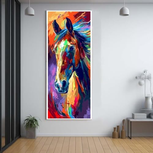 Diamond Painting Pferd abstrakt diamond painting erwachsene groß xxl 100x200cm，5D diamond painting set mit Zubehör Full Square Set，DIY Cross Stickerei Deko Wohnzimmer Schlafzimmer Eingang Wand G67 von FCNUEBVGL