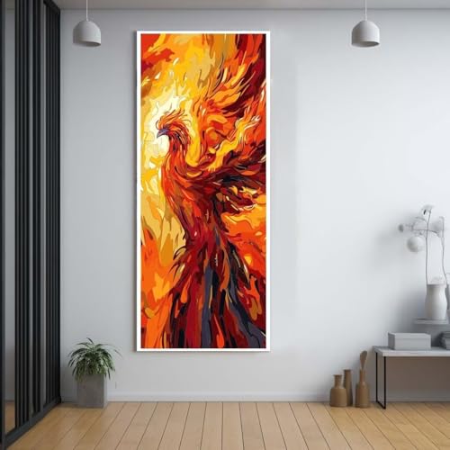 Diamond Painting Phoenix Blumen 100x300cm，5D Daiments Painting Erwachsene mit Diamond Painting Zubehör，Groß Diamont Painting bilder Set Full Square Drill Geschenk für mädchen Home Wall Décor E75 von FCNUEBVGL